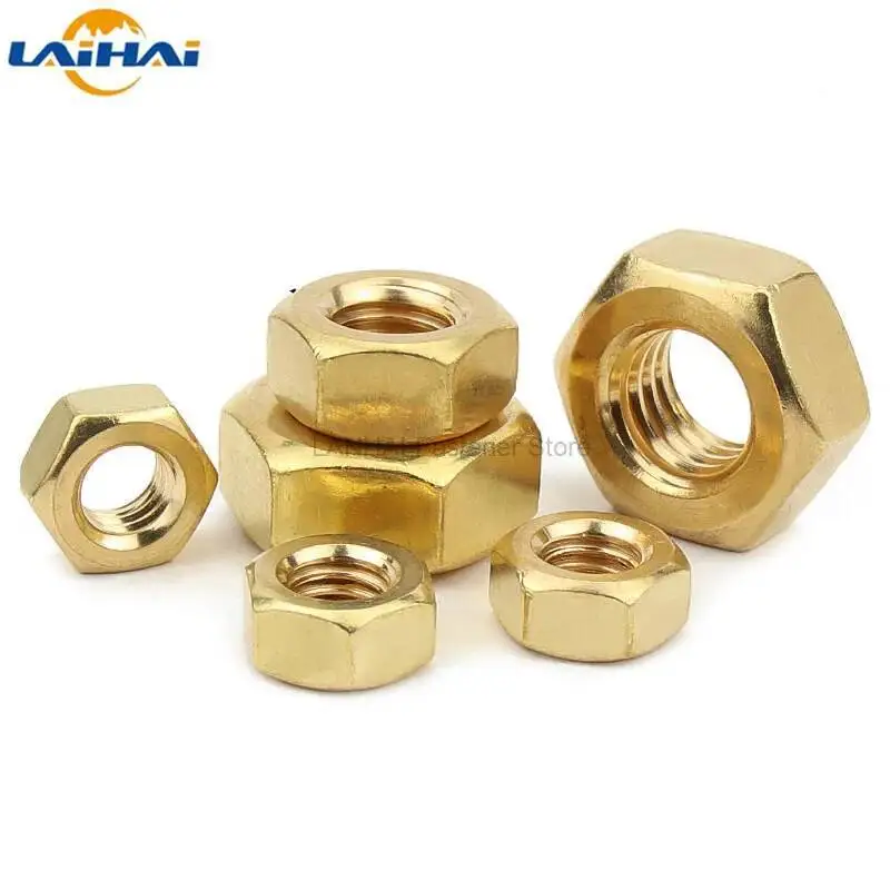 

5/10/20/50/100pcs DIN934 Solid Brass Copper Hex Hexagon Nut for M1 M1.2 M1.4 M1.6 M2 M2.5 M3 M4 M5 M6 M8 M10 M12 Screw Bolt