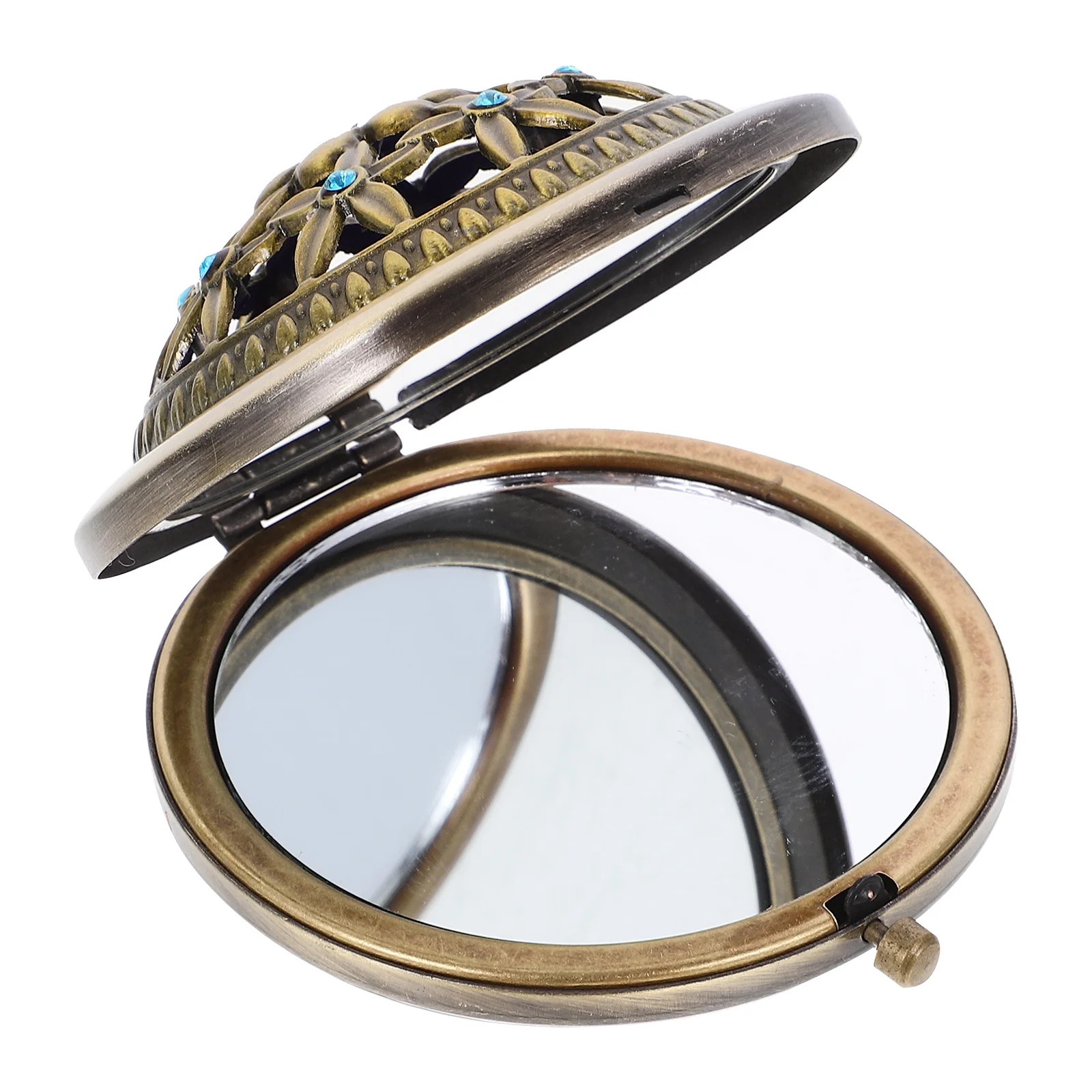 다양한 색상의 컴팩트한 7cm 이중 접이식 메이크업 거울 여행용 경량 거울