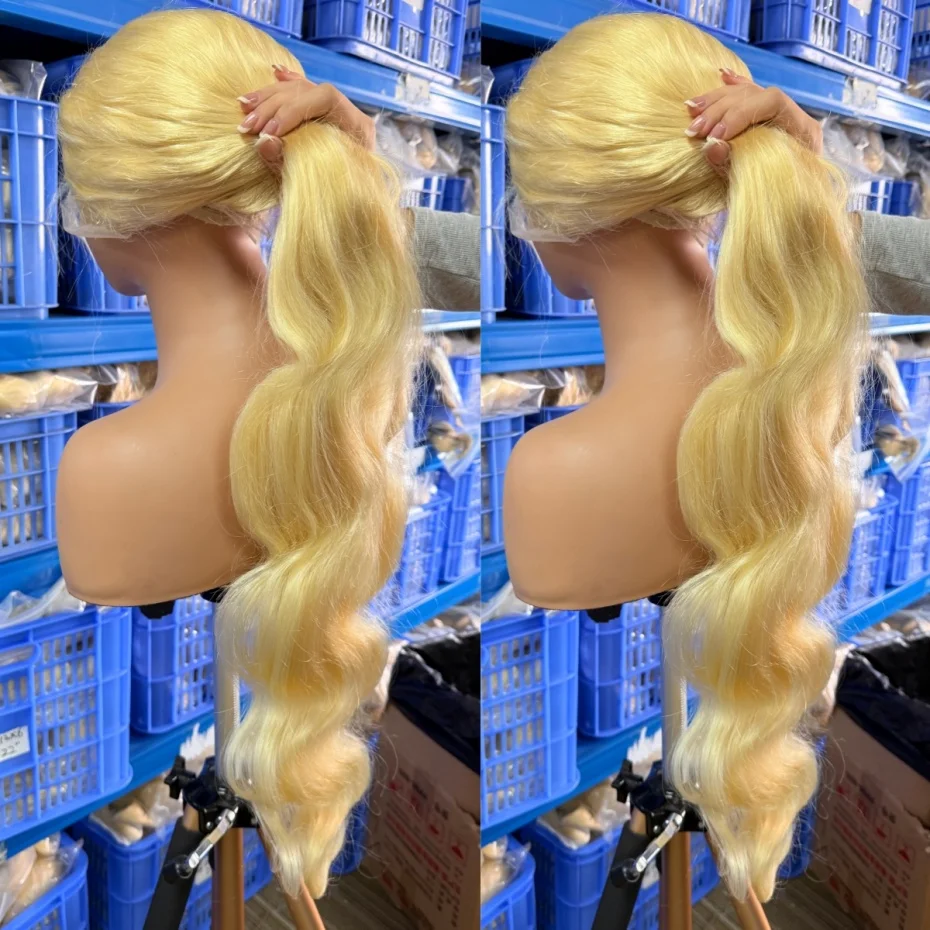 

Ponytail 360 Full Lace Wig 30 40 inch Body Wave Lace Front Human Hair Wig Preplucked 613 Blonde Color 13x4 13x6 Lace Frontal Wig