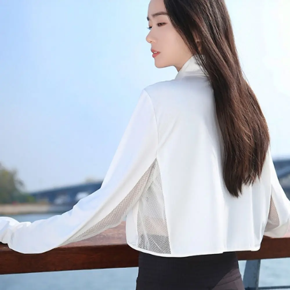 

Solid Color Sunscreen Shawl Ice Silk Long Sleeve Thin Crop Top Sun Protection Thin Fabric Ice Silk Cape Summer Season