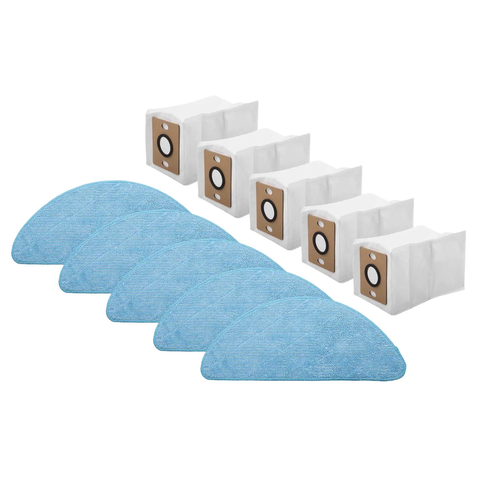 for Mop Cloth and Dust Bags Kit for ILIFE A12 for Pro Self Emptying Robot Vacuum 5 Mop Pads and 6 Dust Bags for Thorough
