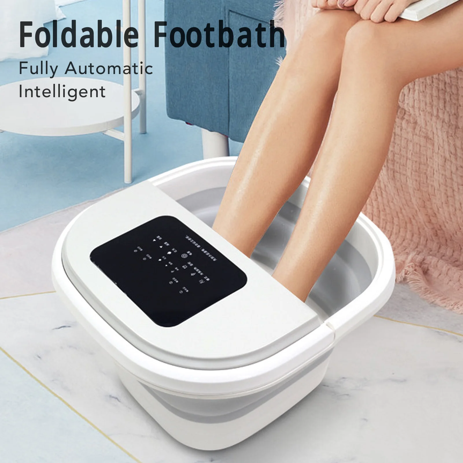 Foot Soak Tub Smart Foldable 420W 8L Large Capacity Heating Foot Massager Spa Soaker with 8 Set Rollers