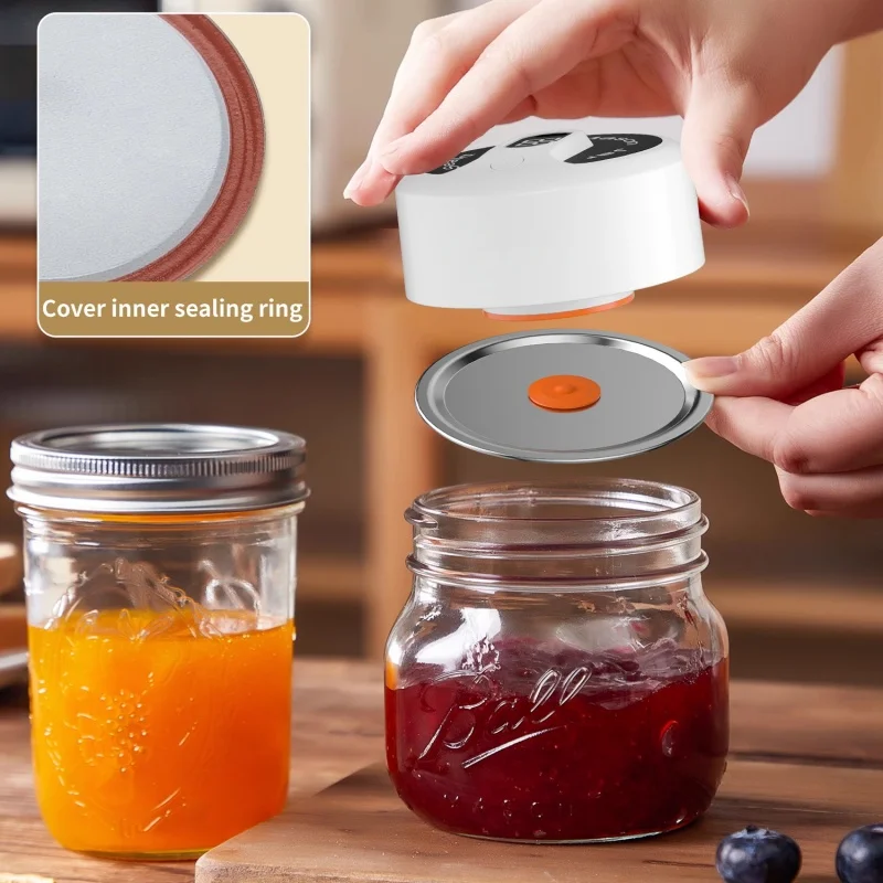 جرة فراغ السدادة لتخزين المواد الغذائية البسيطة المحمولة المنزلية الأبيض البلاستيك السدادة الكهربائية الصغيرة السدادة