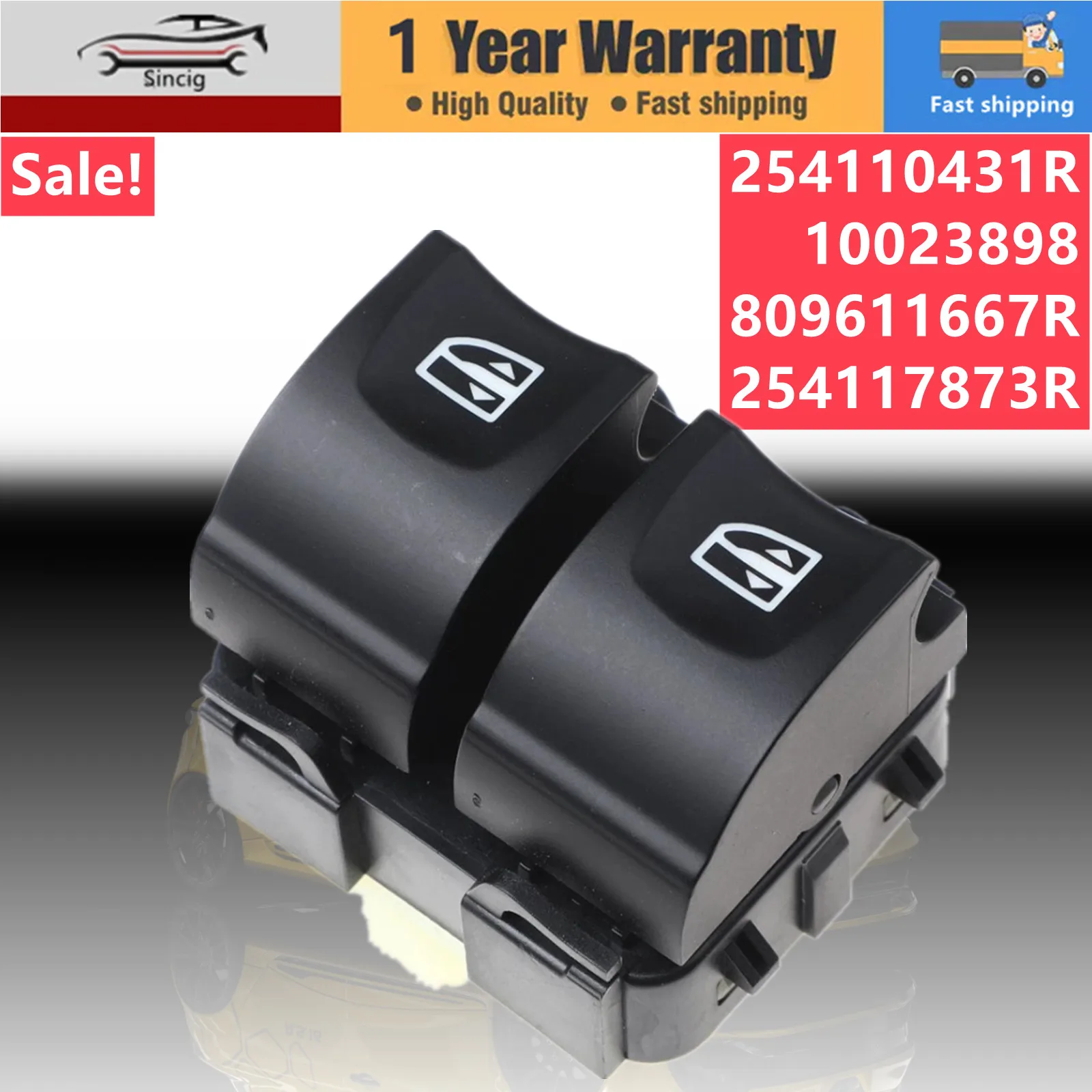 Interruptor de controle de janela elétrica para Renault Trafic Dacia Cilo 4 Kangoo Logan Sandero 254110431R 809611667R 254117873R