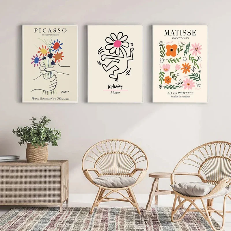 حائط لوح رسم صورة فنية ماتيس المشارك المشهد زهرة المشارك وصناعة الطباعة الشمال غرفة المعيشة ديكور المنزل #4