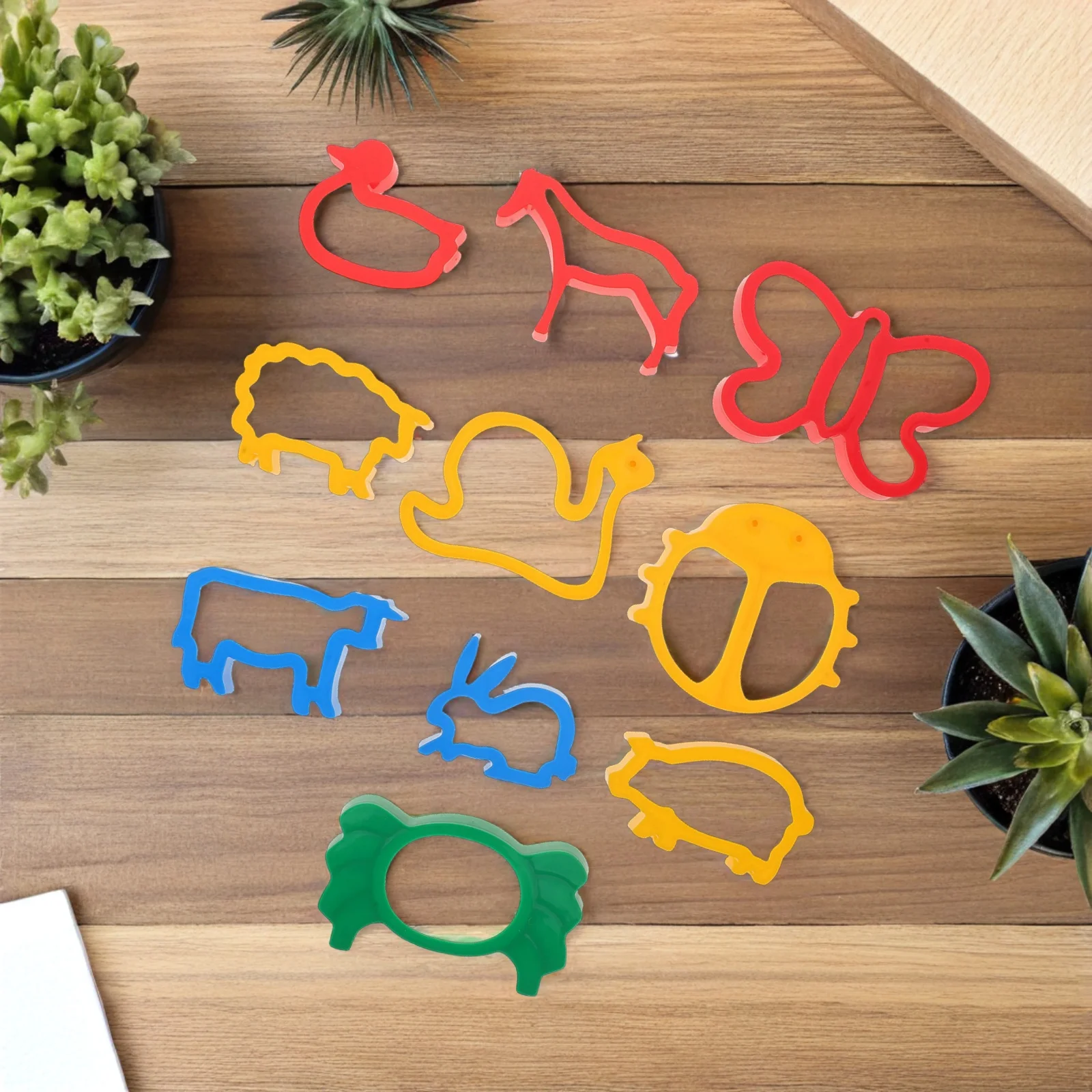 Moules en argile pour enfants, coupe-fruits d'animaux, ensemble d'accessoires de pâte pour bricolage, artisanat, amélioration de la créativité, apprentissage des découpes d'animaux, 10 pièces