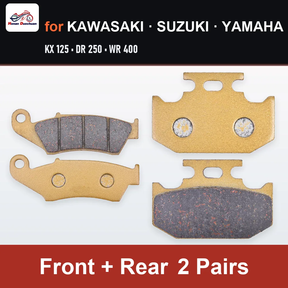 Front Rear Brake Pads for KAWASAKI SUZUKI YAMAHA KX 125 KDX 200 KDX 220 KLX 250 KX 250 KX 500 KLX 650 DR 250 RMX 250 DR 350 ATV