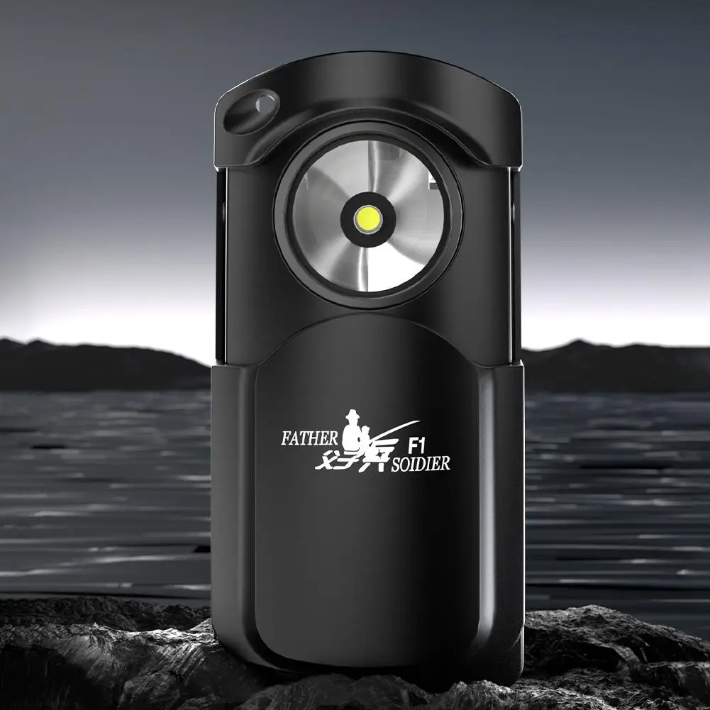 Mini LED Flashlight USB Rechargeable Sliding Cover Keychain Torch Portable Magnetic Work Light For Outdoor Camping