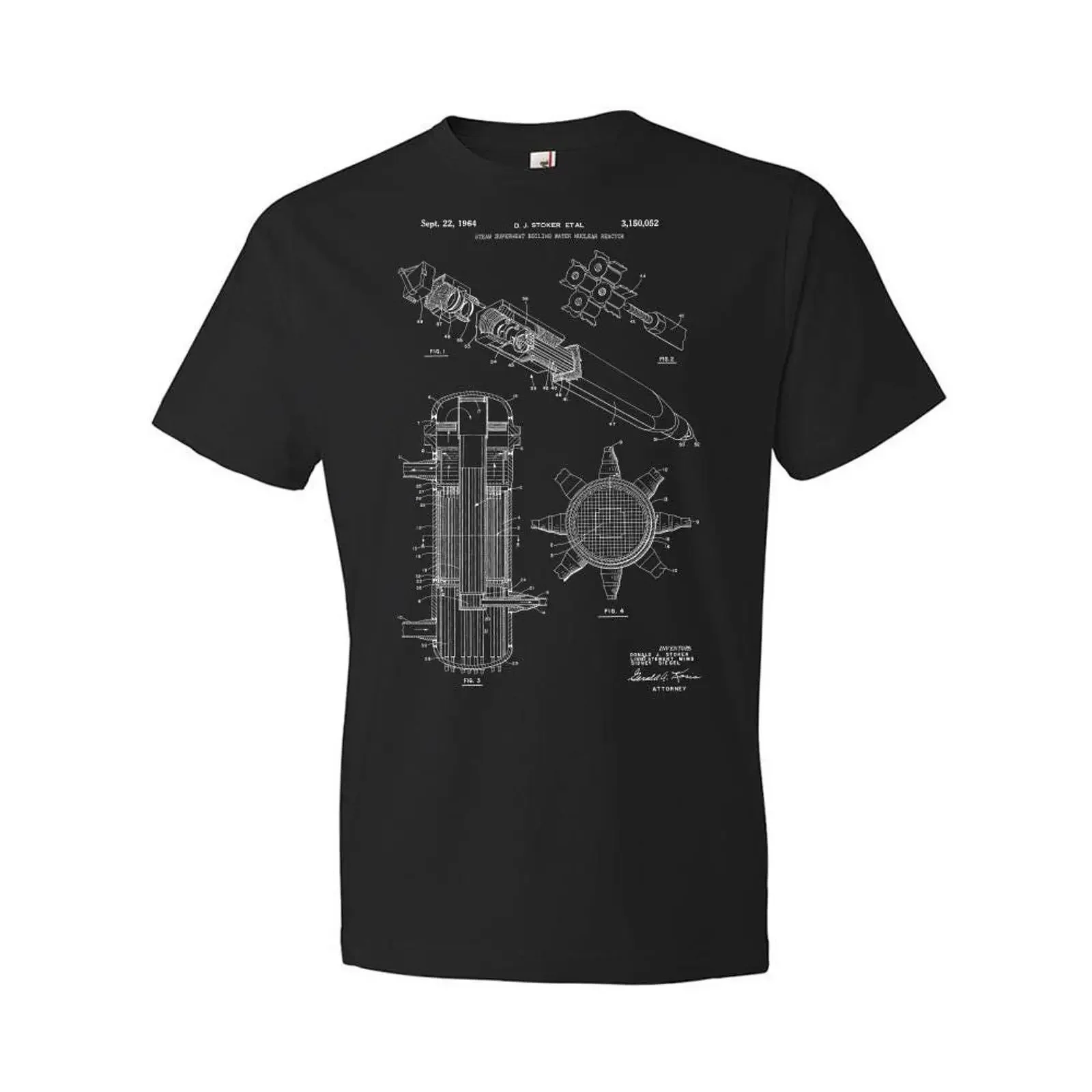Superheated Steam Nuclear Reactor Patent T Shirt Power Plant Worker Physicist  vintage Washed Versatile fashion streetwear