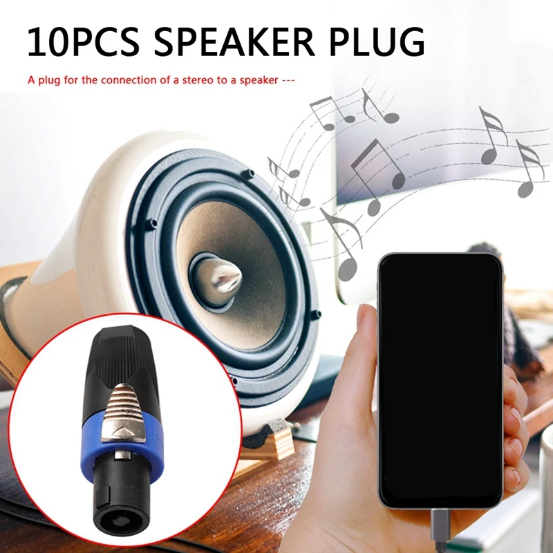 10 PCS Audio Speaker Connectors Plugs Twist Lock Rechargeable Portable Speaker Wireless For Neutrik Speakon NL4FC