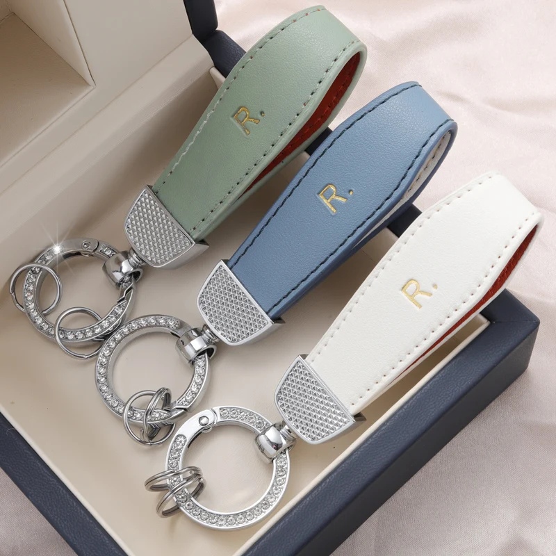 

Кожаный брелок для ключей, металлический брелок для ключей, блестящие аксессуары для женских и мужских ключей, аксессуары для ключей