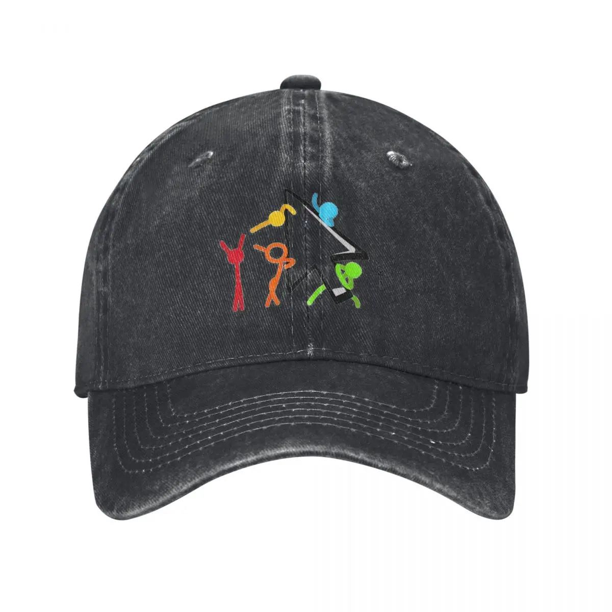 Alan Becker Five Stick Figures With Fire Mouse Pickaxe Baseball Caps Fashion Denim Hats OutdoorBaseball Cowboy Hat for Men Women