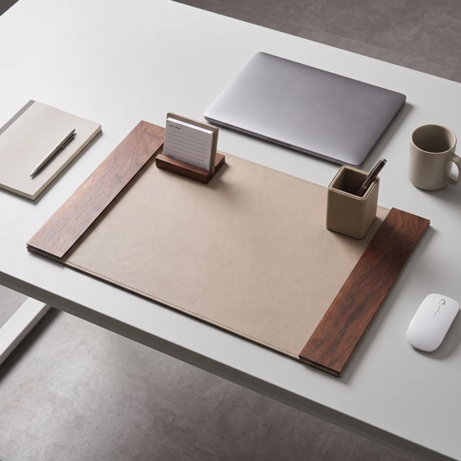 Desk Mat with Wood Panels Stit - Leather Desk Pad review and price