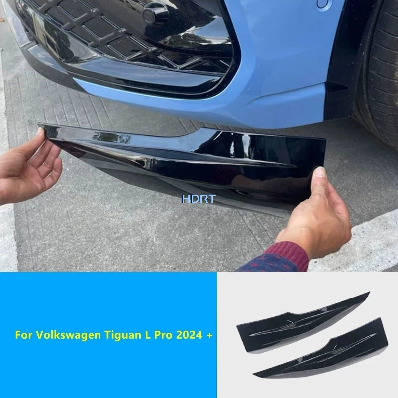 

For Volkswagen Tiguan L Pro 2024 + Car Style Front Bumper Splitter Corner Cover Anti Collision Trim Accessories Exterior Sticker
