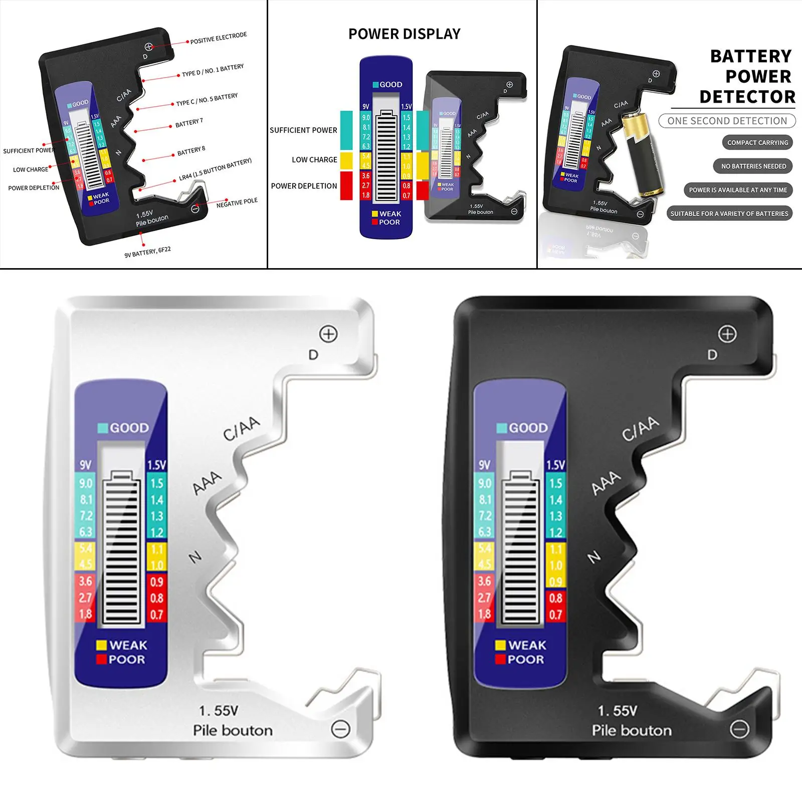 Digital Battery Tester Battery Capacity Button Cell Convenient Small Fast