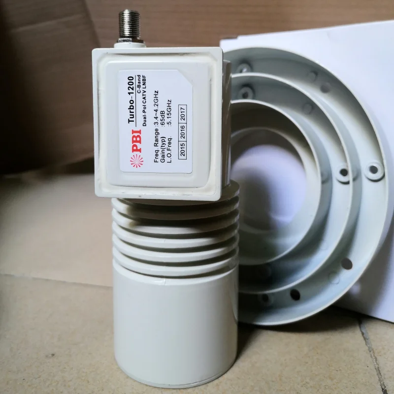 LNBF CATV de Banda C Turbo-1200 PBI de Doble POI para Recepción de TV Satelital, LNBF de Doble Polarización de Alta Calidad