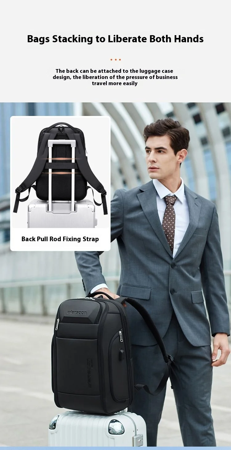 35-l-Business-Rucksack für Herren, wasserdichter Rucksack, große Kapazität, Geschäftsreise, multifunktionale Passwort-Anti-Diebstahl-Laptoptasche – Detail 5