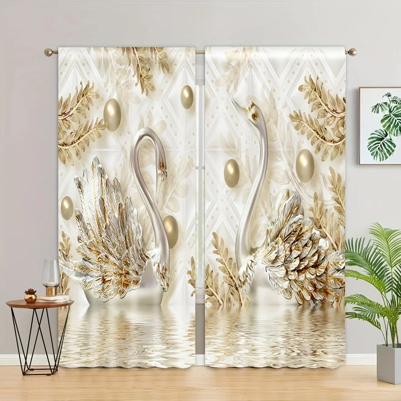 Luxury Golden Butterfly Diomand Flower Window Curtains Blinds For Kids Bedroom Living Room Bathroom Kicthen Door Hall Home Decor