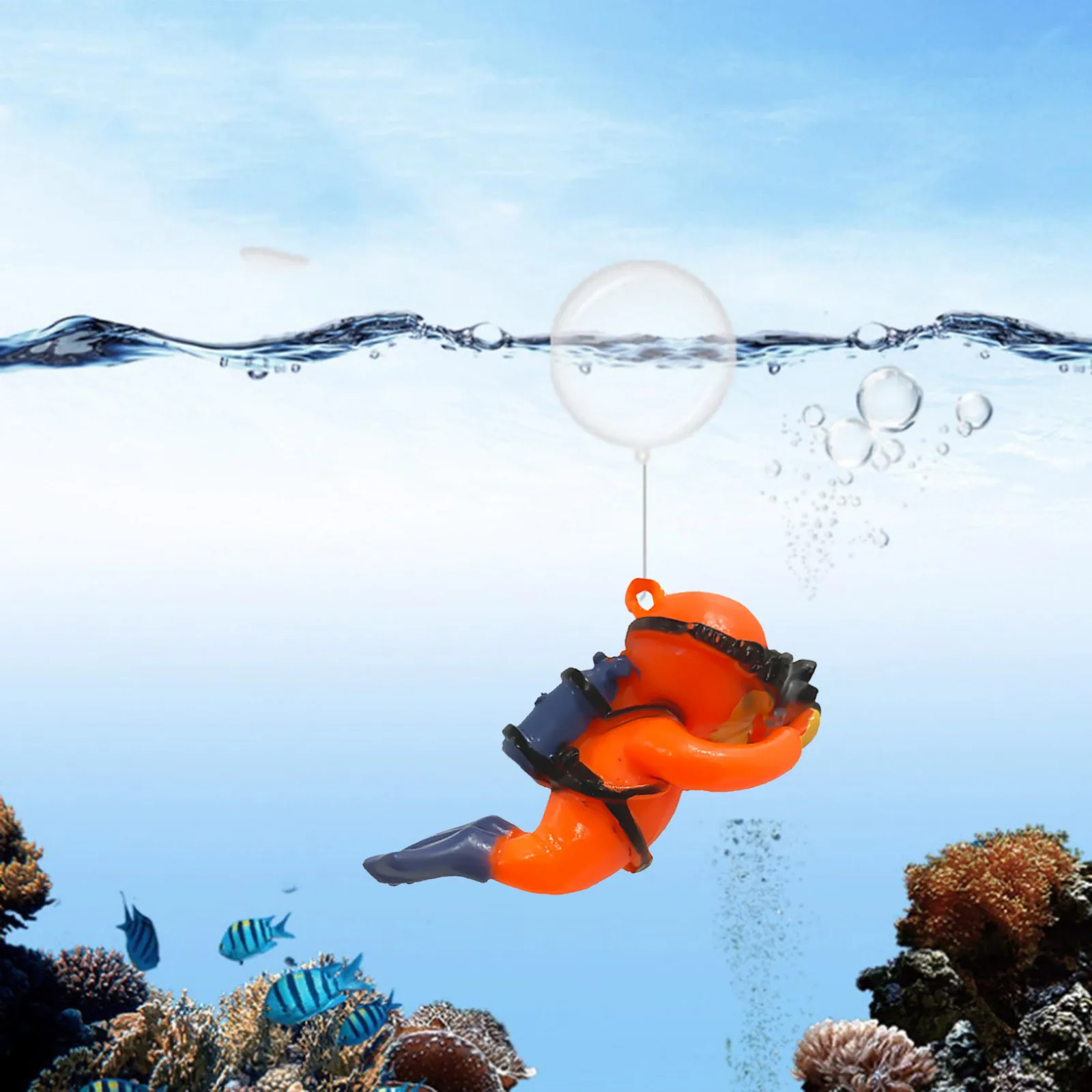 かわいい Diy クラフト十代の若者たちのための水槽ダイバー装飾水族館ギフト人気フローティングジュンブルーファットマンミニ水のおもちゃ
