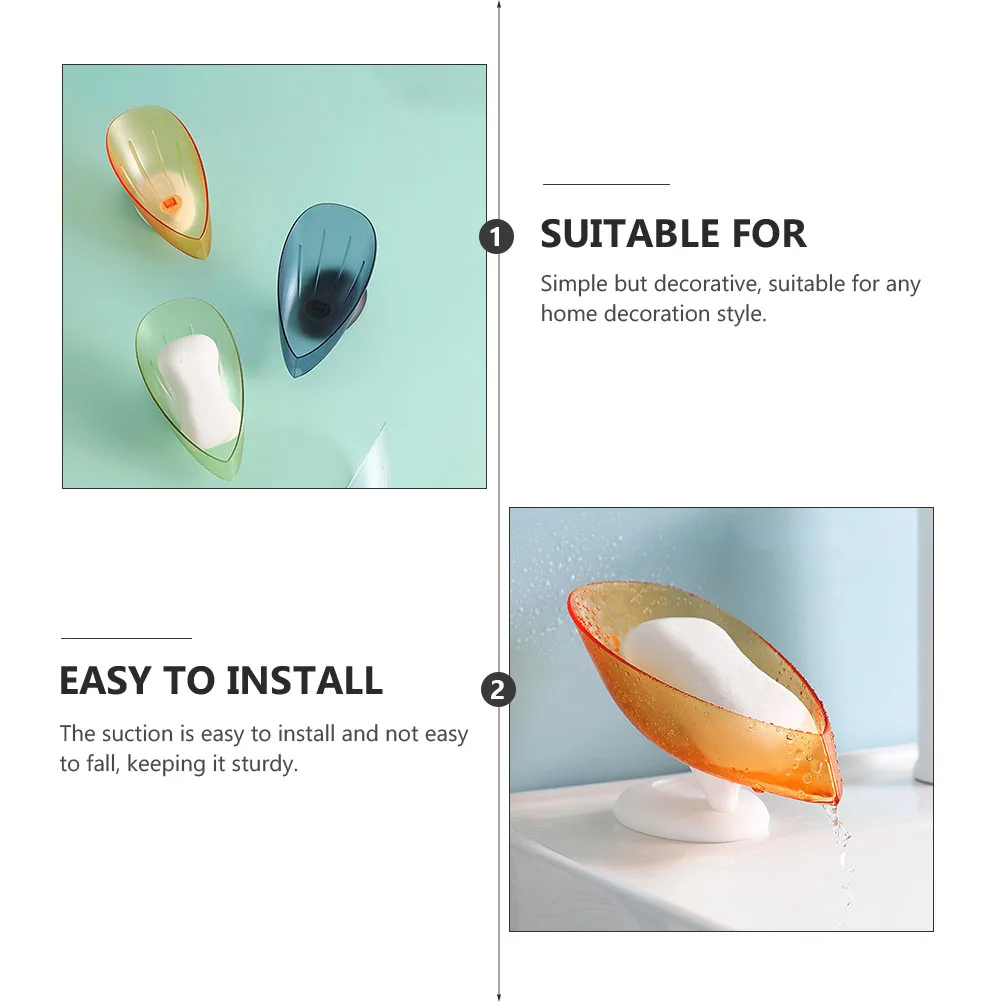 

3Pcs Suction Soap Holder PP Soap Dish Set for Kitchen Bathroom Sponge Stand Drain Storage Rack Sponge Container