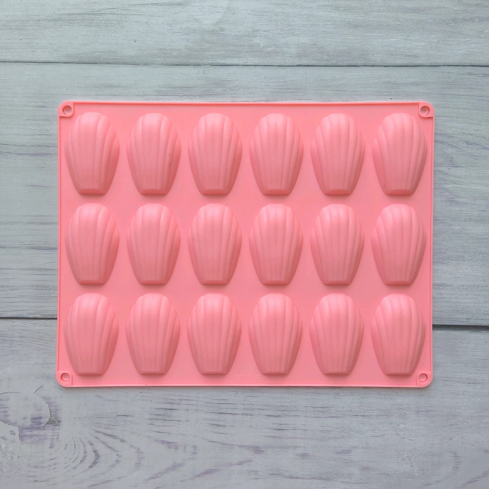 1pc 18 Cavity Madeleine Silicone Cake Mold Shell shaped Chocolate Cookie Biscuit Mould Handmade Silicone Bakeware Tools