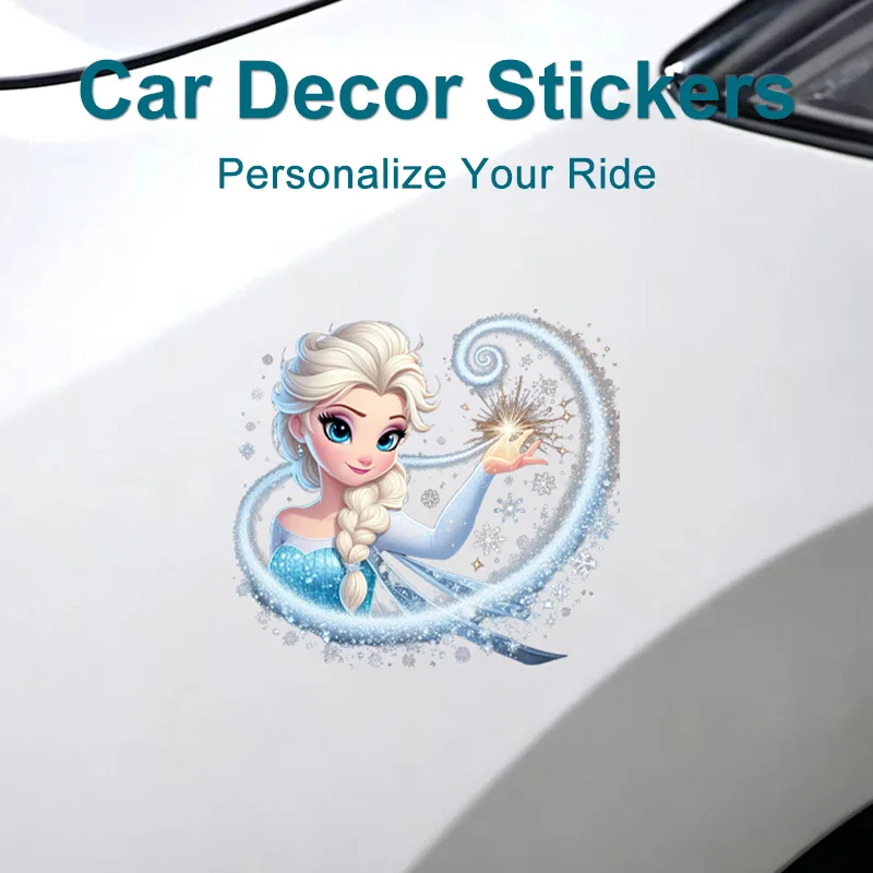 Disney Frozen Car Stickers Cartoon Sunproof PVC Decals for Triangle Window Car Rear Door Fashion Vehicle Exterior Stickers