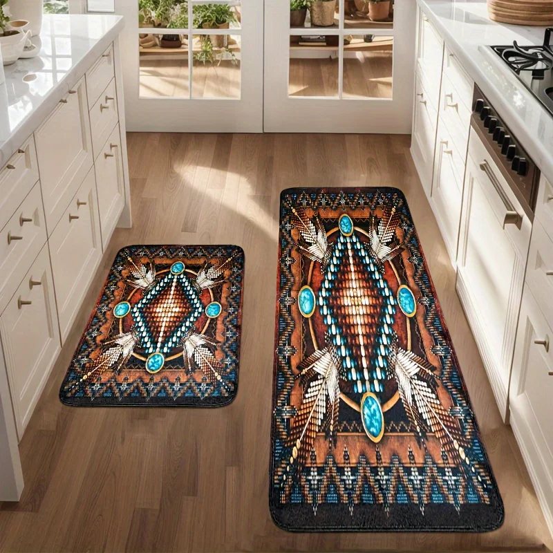 VIKAMA 1pc  Local American Style Kitchen Mat Comfort Standing Mat Vintage Home Decor Doormat Corridor Laundry Room Floor Mat