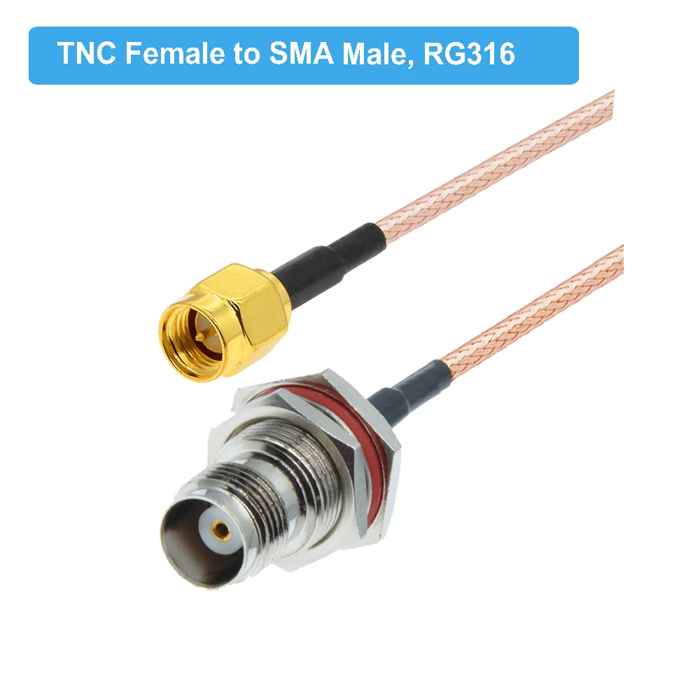 TNC สายกันน้ำ RP-TNC หญิง RP SMA ชายอะแดปเตอร์ RG316 Pigtail 50Ohm RF Coaxial Cable Assembly Extension จัมเปอร์