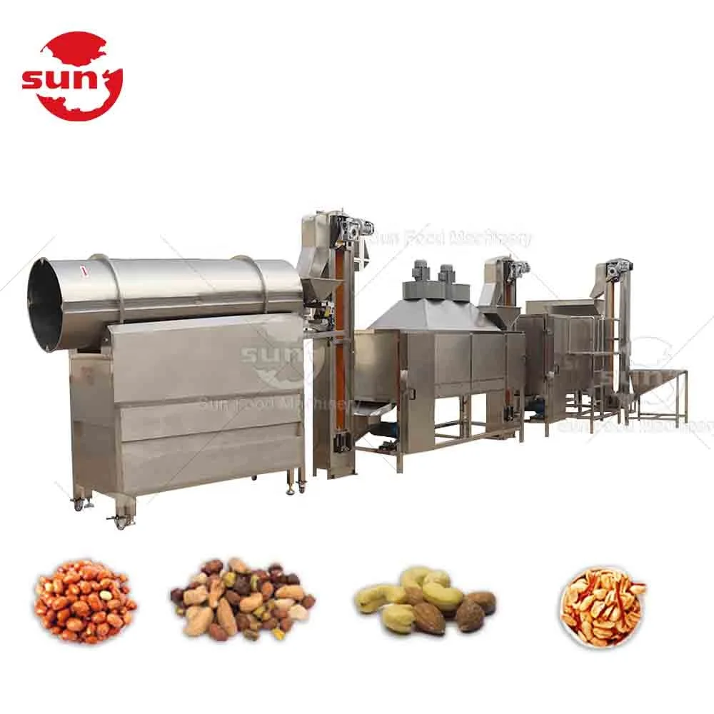 Nut Roaster Seasoning Snack Machine Production Line Flour Snacks Food Maker Automatic Stainless Steel 100-500kg/h SUN