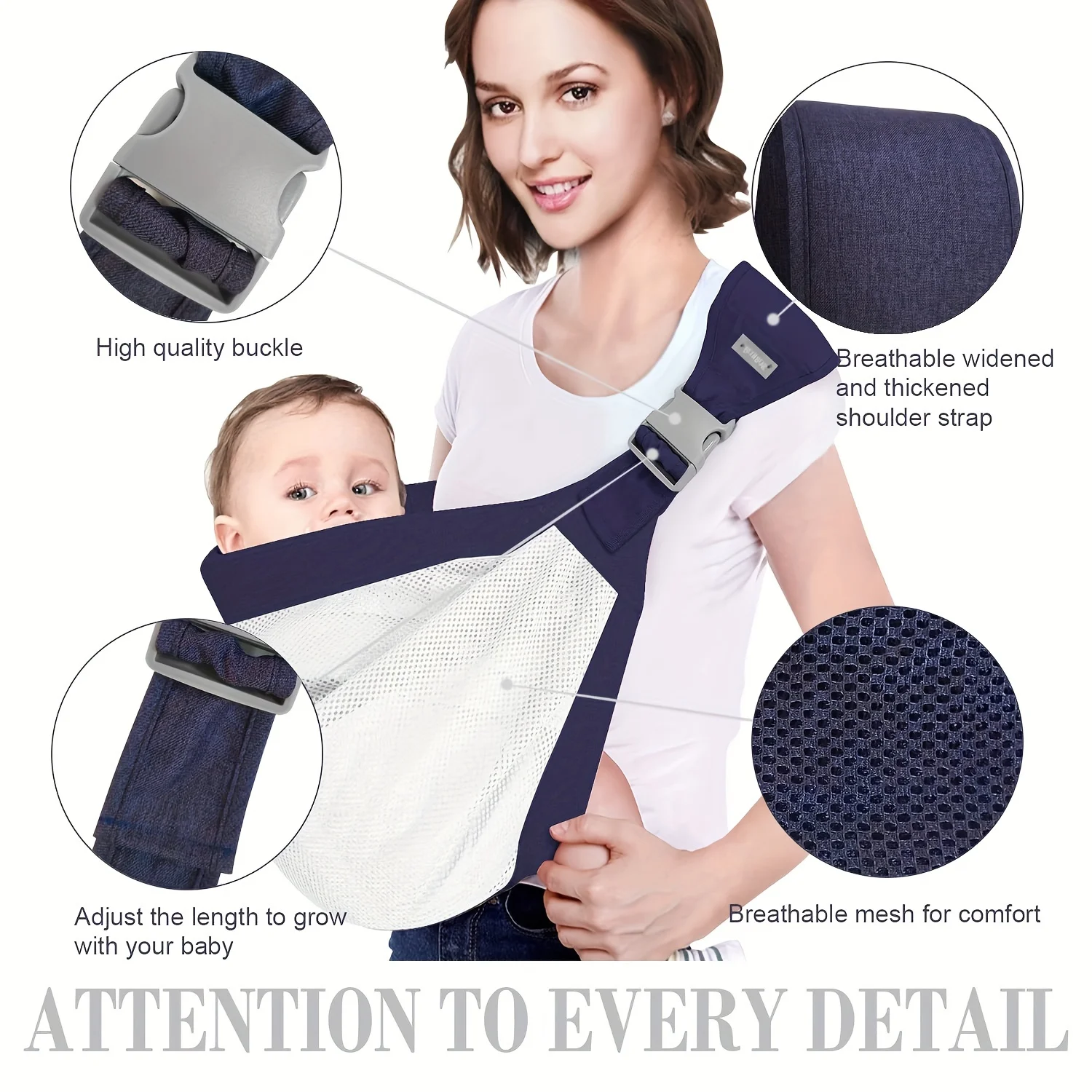 Dr.isla 0-36 months baby Carrier Wrap Multifunctional Baby Carrier Ring Sling for Baby Toddler Carrier Accessories Easy Carrying