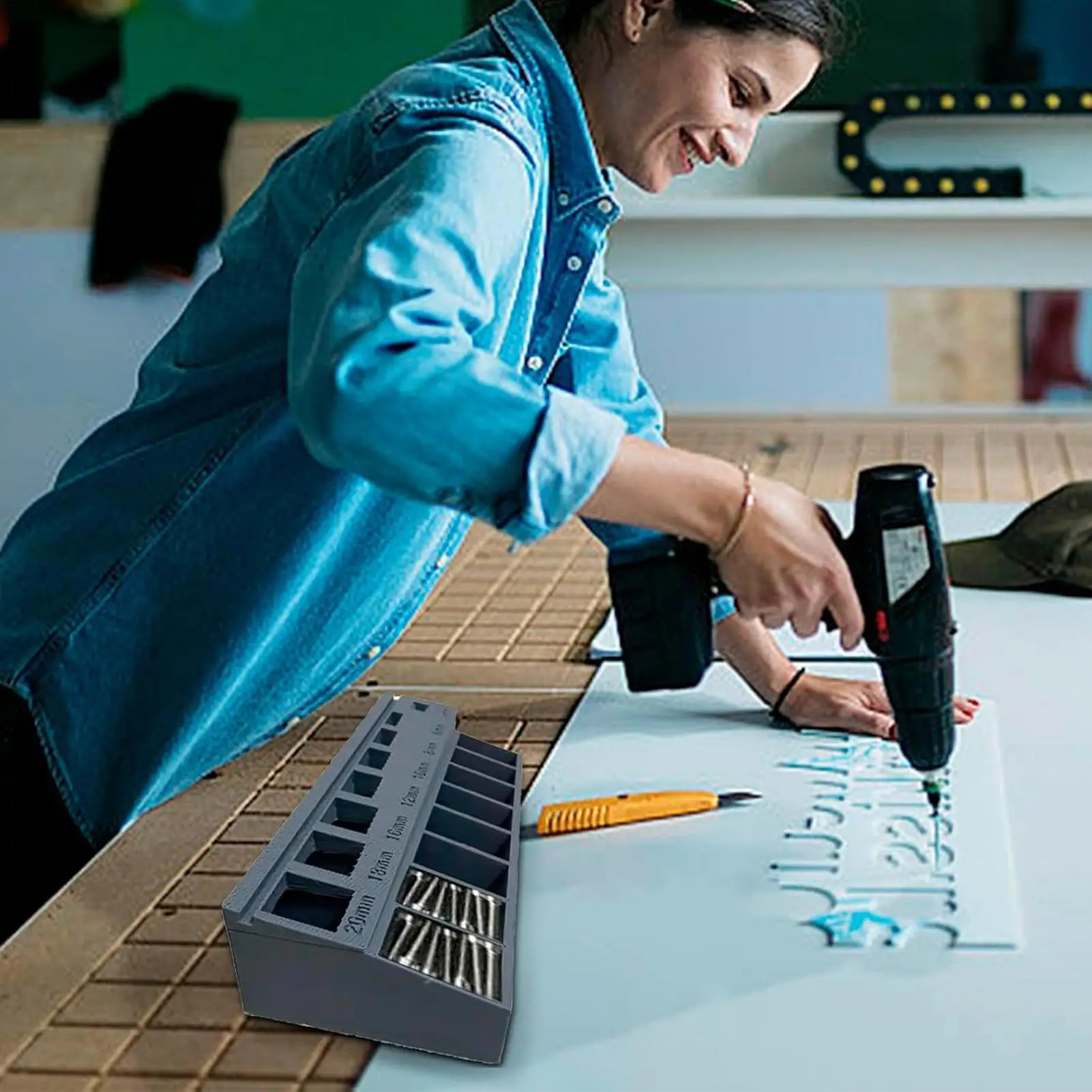 

Сортировщик размеров винта, автоматический сортировщик для хранения болтов M3, компактный чехол для 3D-печати, ящик для инструментов для аппаратных гаек, мастерской, домашнего гаража