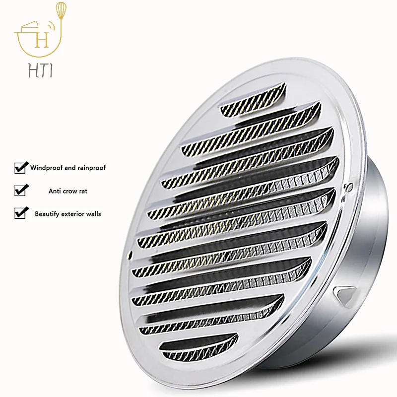 70/80/100/120/150MM Round Stainless Steel Air Vent Grille Insect Protection Home Exterior Wall Ducting Ventilation Tool image 3
