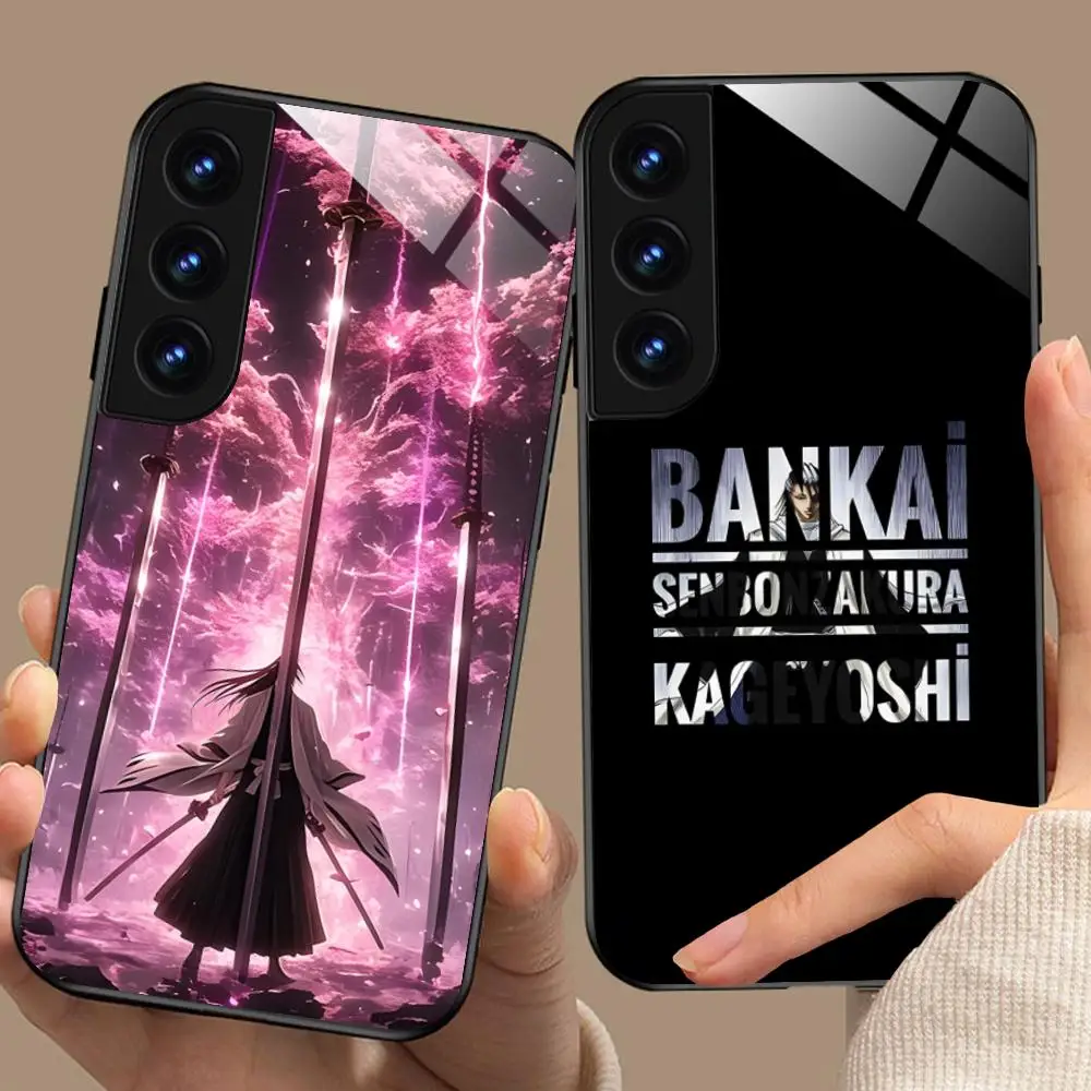 Funda de Vidrio para Teléfono Móvil con Diseño de Bleach Byakuya Kuchiki para Samsung Galaxy S26 S25 S24 S23 S22 S21 S20 Note20 Plus FE Ultra