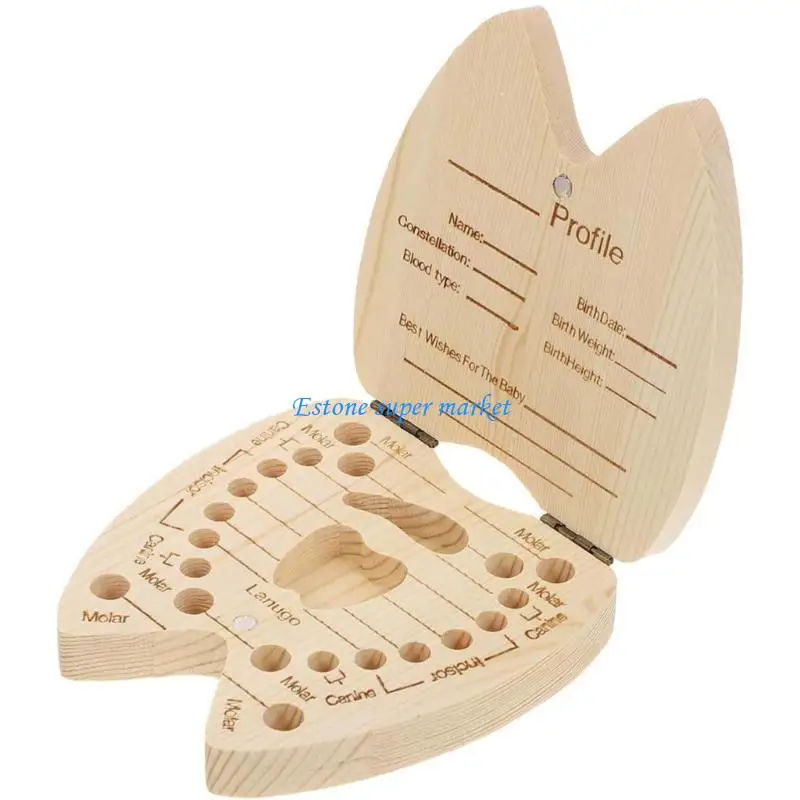 090B Small Round Tooth Holders for Kids Anti Corrosion Wooden Box
