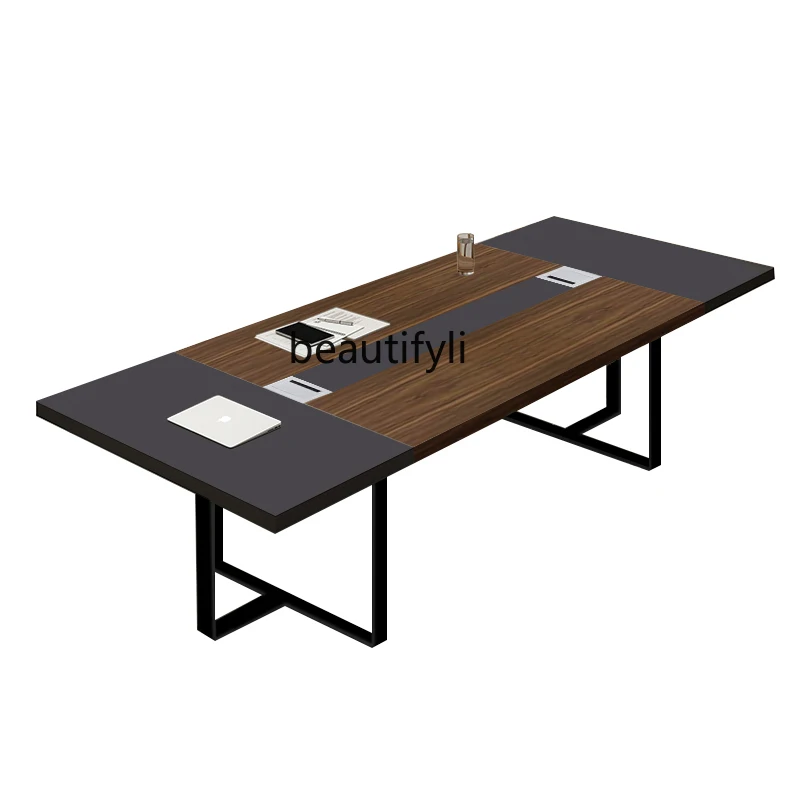 

Office Furniture Size Office Desk Long Table Simple Modern Negotiation Training Table and Chair Combination