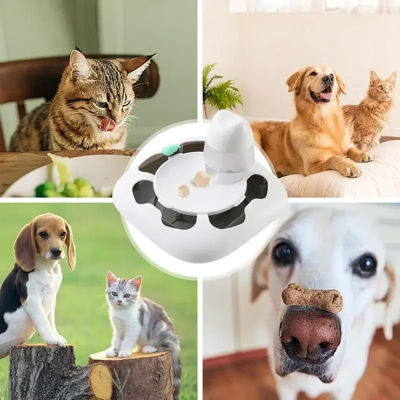 Automatic Dog Feeder Rechargeable Cat Food Dispenser Kitten Food Container Car Teaser Machine Interactive Toy Pet Supplies