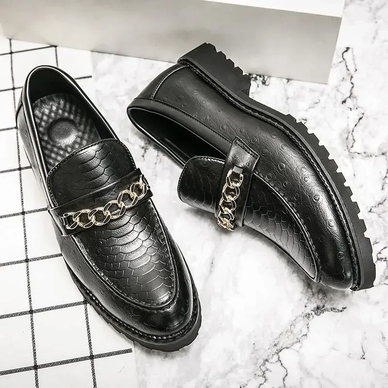 

Autumn Leather Shoes Men's Thick-Soled Black Leather New Men's Business Formal Casual