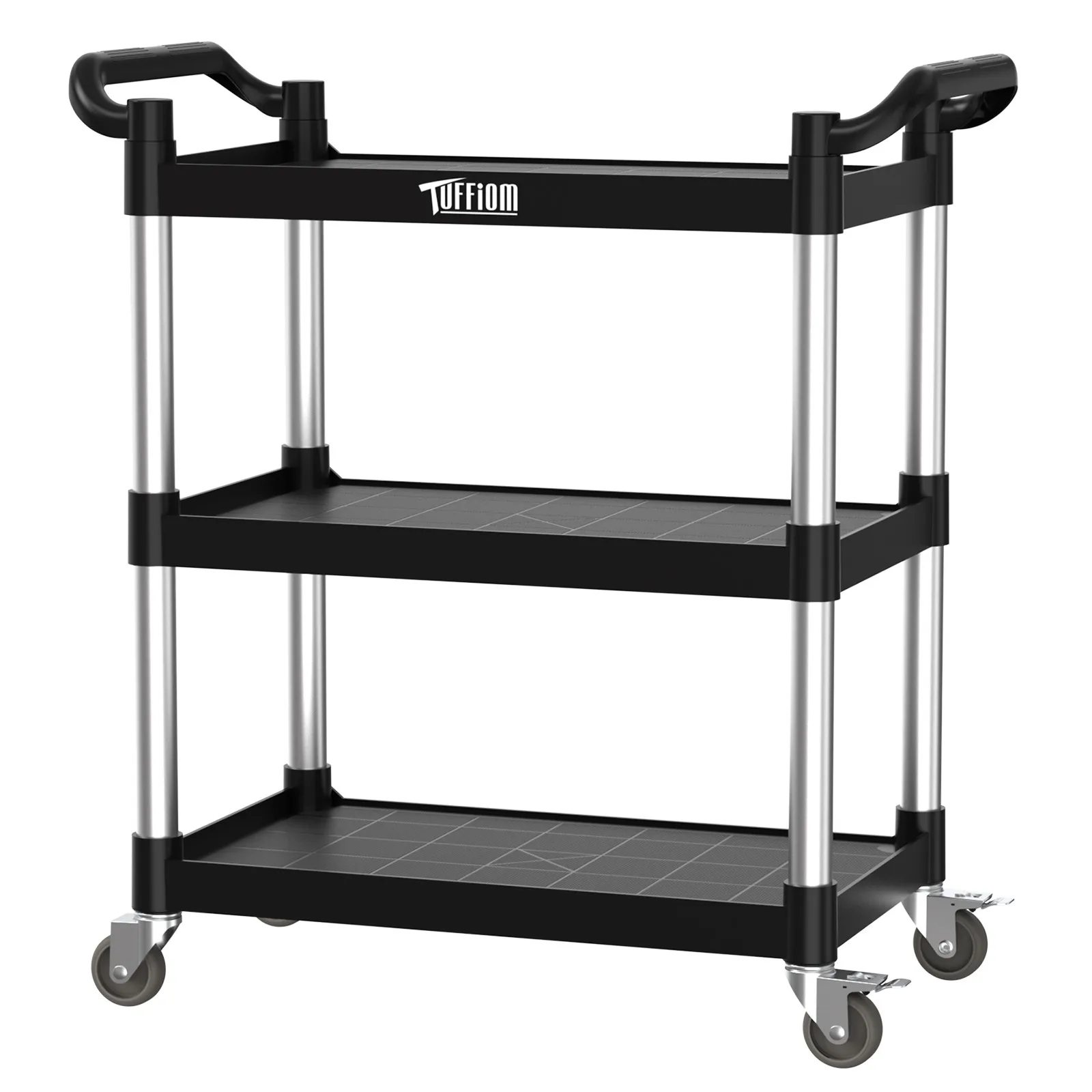 

Heavy Duty 390 LBS Capacity 3 Tier Rolling Cart with Plastic and Aluminum Construction Multi Purpose Utility Dolly for Home