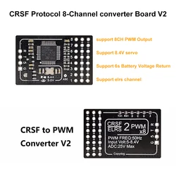 Crsf ELRS-PWM 8 chコンバーターボード、v2サポート高電圧サーボ、6s vリターンelrs3.0、すべてのチャネル