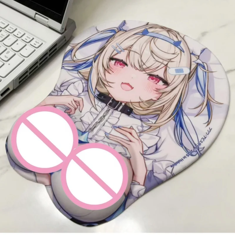 22x26x3cm Suitable for Hololive Virtual Idol Game 3D Silicone Mouse Pad Anime Fuwawa Abyssgard Wrist Guard Thick Mouse Pad Gifts