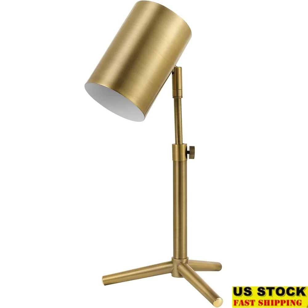

Vintage Adjustable Desk Lamp Matte Brass Finish 18 Inch Ambient Lighting Perfect Home Office Workspace E26 Bulb Required