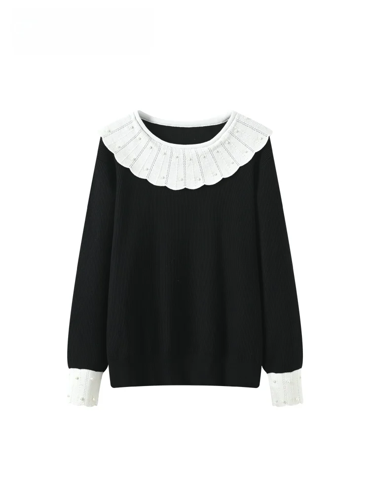 

plus Size Women's Long Sve round Ne Sweater Spring Faion Color Blo Design Casual Top Comfortable Polyester Blend