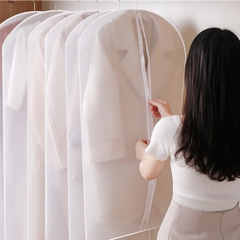 6pcs/set Transparent Clothing Covers Garment Suit Dress Jacket Clothes Coat Dustproof Protector Travel Bag Dust