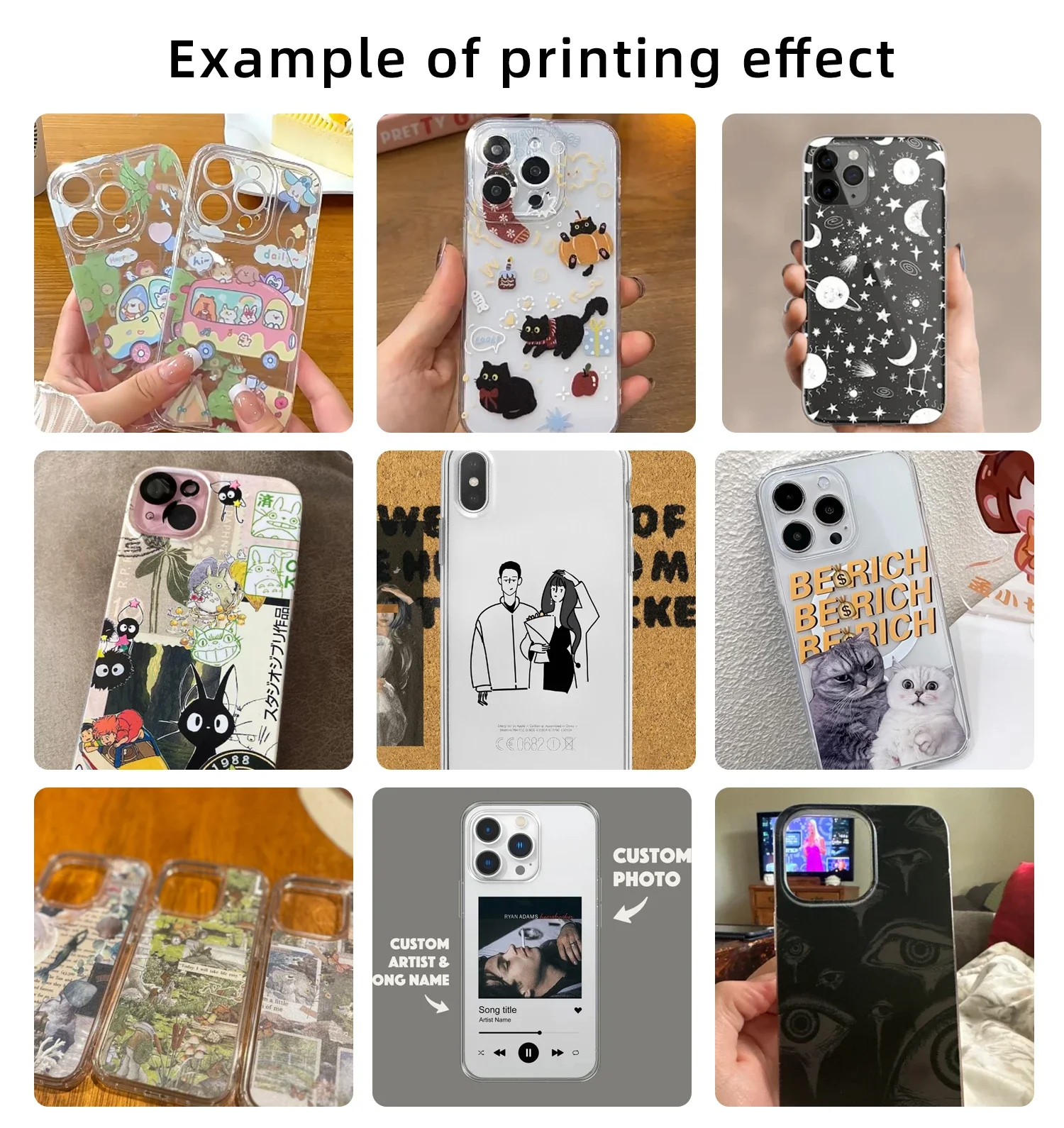 Customized transparent Soft Phone Case for iPhone 16 15 14 13 12 Pro Max Plus Hard or Soft Cover Personalized Design DIY Photo