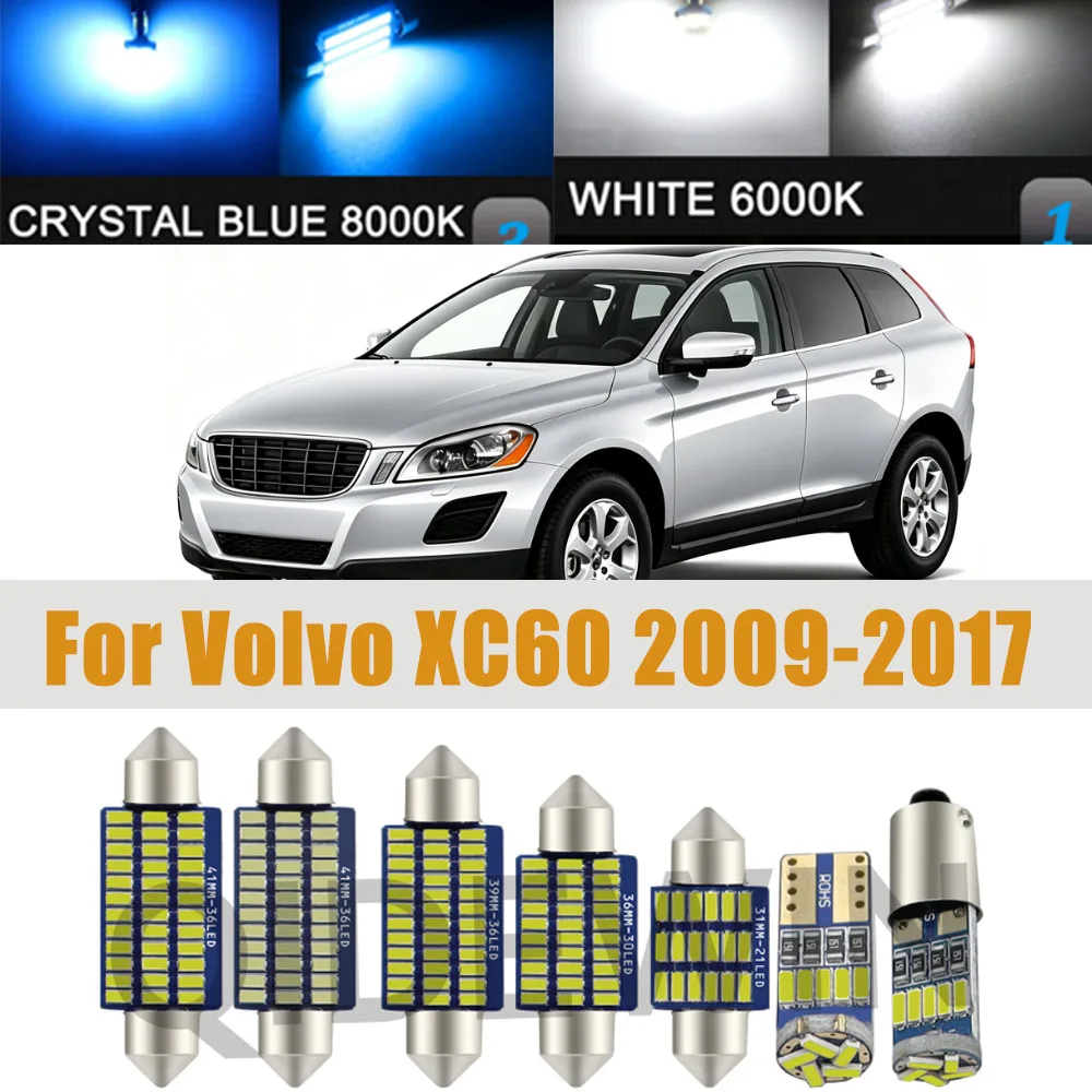 16Pcs Complete LED Interior Light Kit With Lamp Base For Volvo XC60 2009 2010 2011 2012 2013 2014 2015 2016 2017 LED Bulb