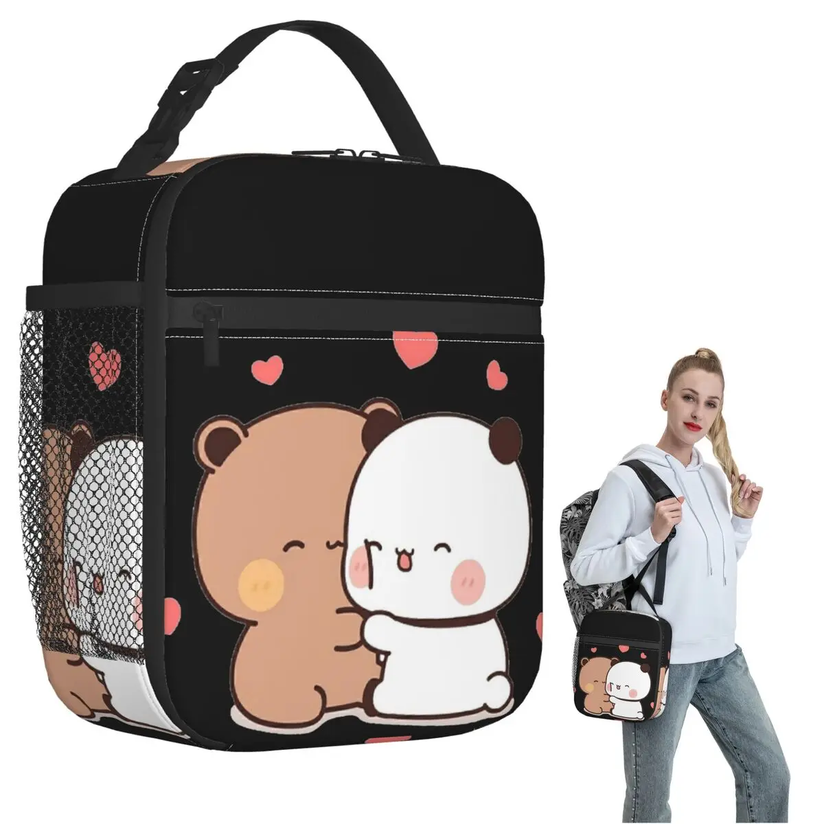 Bear And Panda Bubu Dudu Balloon Insulated Lunch Bag for Women Kids Portable Food Boxes Thermal Lunch Box Tote