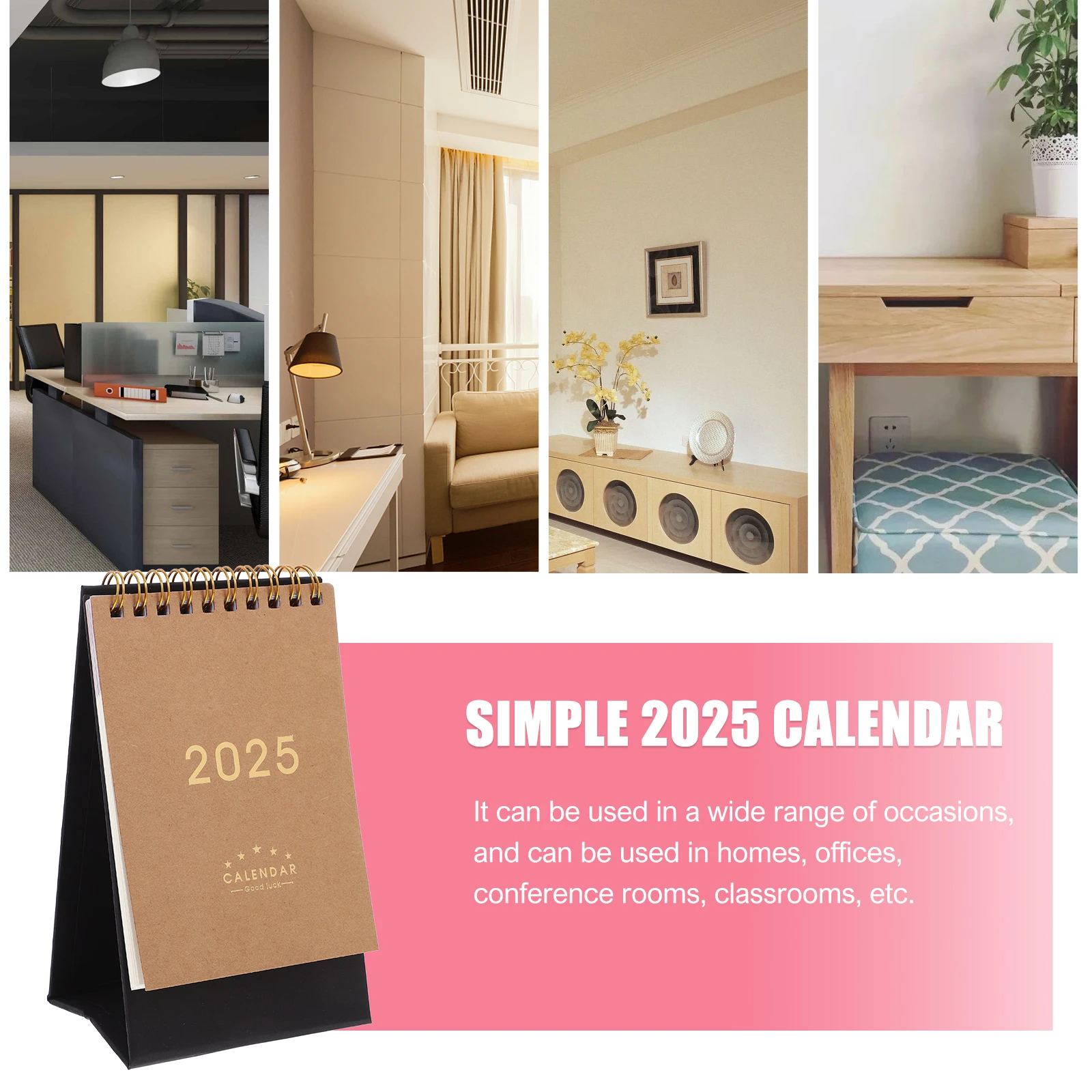 

2025 Desk Calendar Standing Flip Planner Thick Paper Monthly Memo Office Decorative Classroom Conference