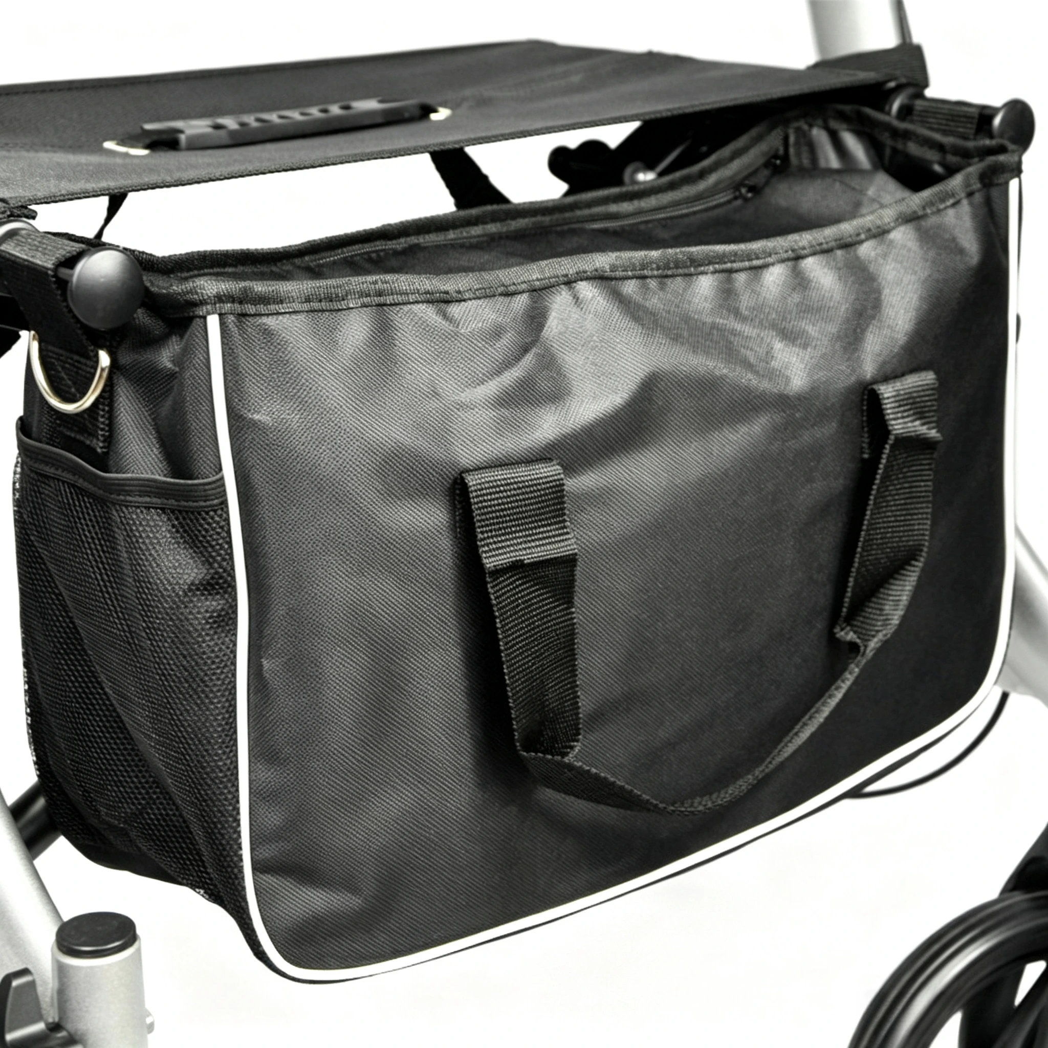 Aluminum 4 Wheel Rollator Walker with Folding Seat for Seniors Elderly Disabled Mobility Aid Picker Cart