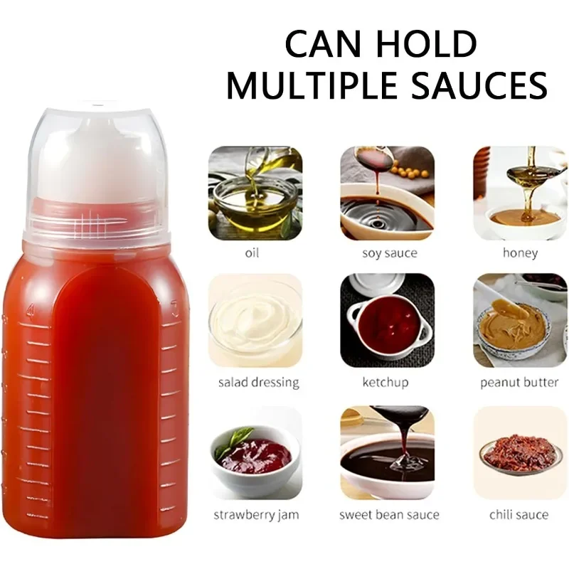 30/60/100 مللي بهار ضغط زجاجات العسل زيت السلطة شواء الصلصات الكاتشب موزع مع مقياس زجاجة توابل حاوية المطبخ #6