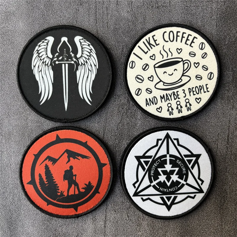 Parche táctico moral impreso Alas y Espada I Like Coffee